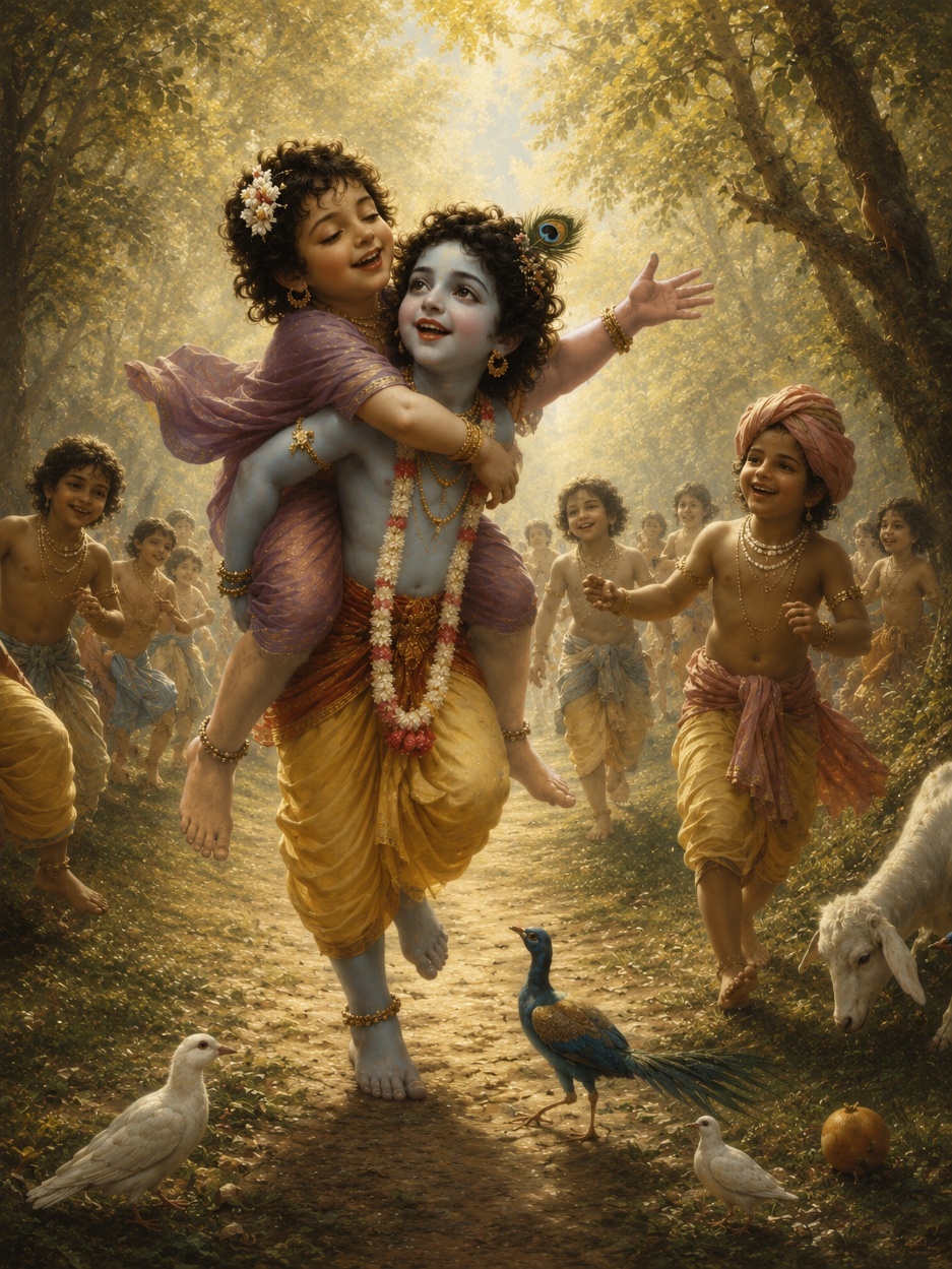 A painting of a group of children running
AI-generated content may be incorrect.