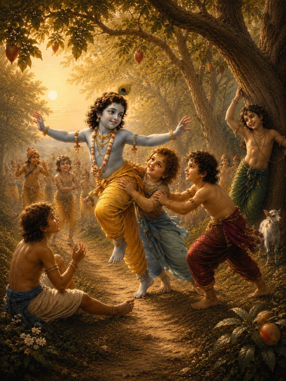 A painting of a child dancing with other boys
AI-generated content may be incorrect.
